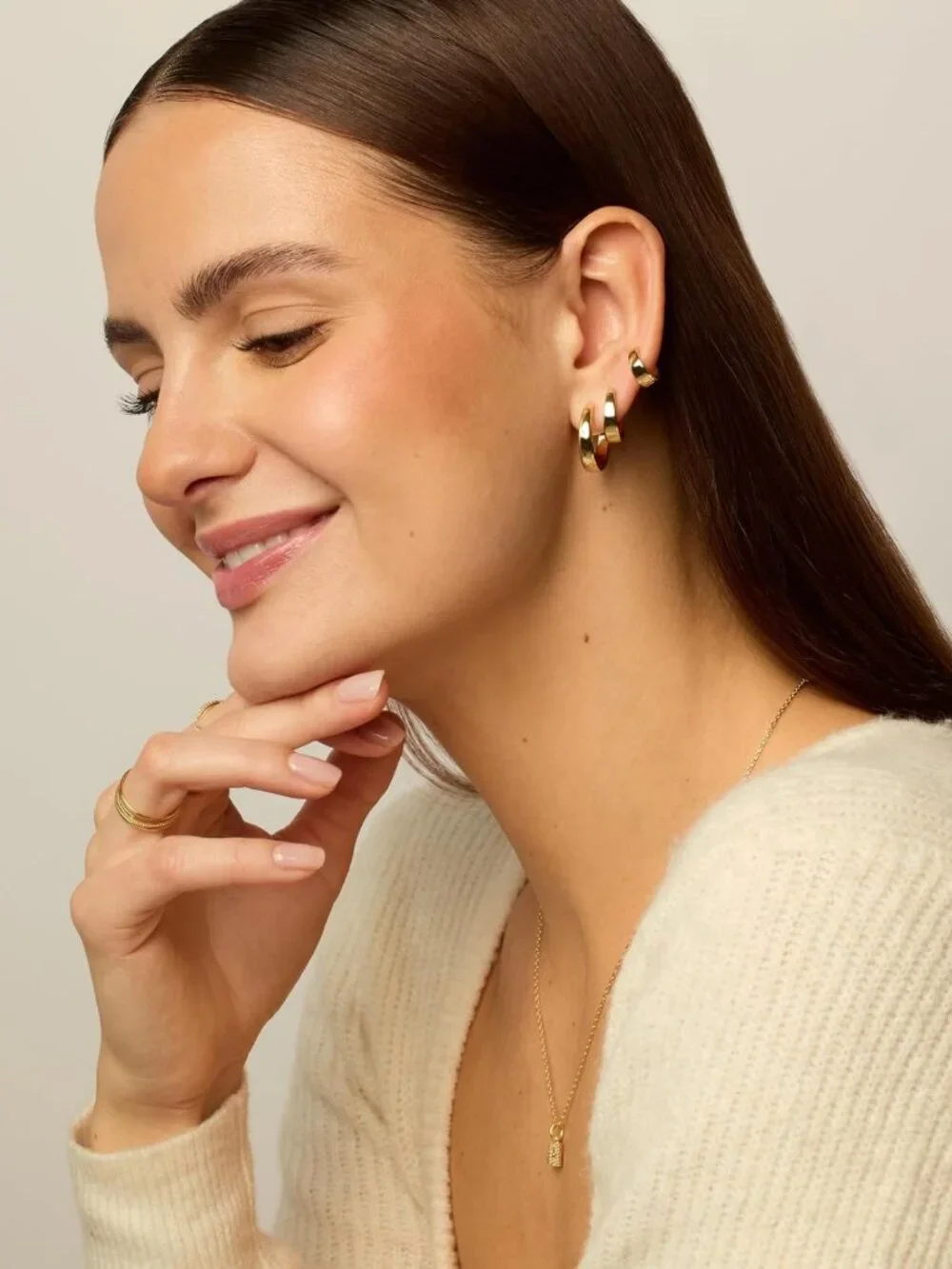 18K Gold Plated Small Hoop Earrings for Women - Stylish Piercing Jewelry Pack